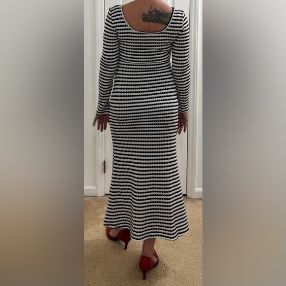 Black and white striped maxi dress size large - Picture 4 of 6
